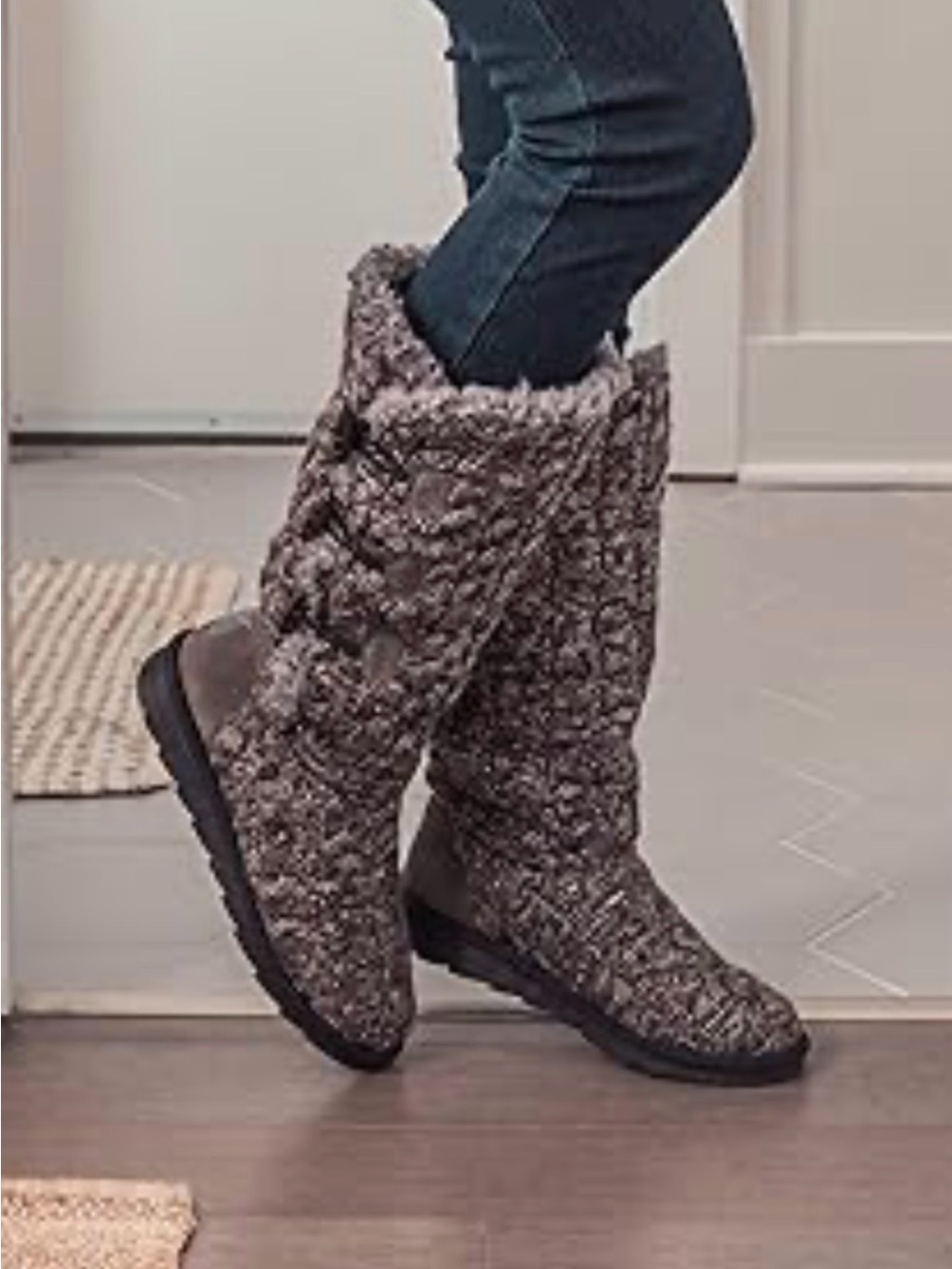NWT Muk Luks Women's Felicity boots, featuring a distinct cable-knit upper and.